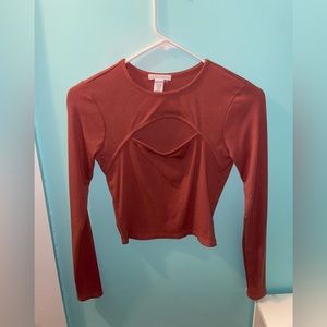 reddish/orange long sleeve top- size small- from tilly’s